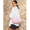 imageG4Free Crossbody Bag for Women Casual Hobo Bag Lightweight Shoulder Handbag Fashionable Nylon Crescent PursePink