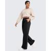 imageG4Free Fleece Lined Pants Women Drawstring Waist Wide Leg Pants Winter Warm Lounge Sweatpants with Pockets 293133Black