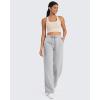 imageG4Free Fleece Lined Pants Women Drawstring Waist Wide Leg Pants Winter Warm Lounge Sweatpants with Pockets 293133Light Gray