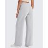 imageG4Free Fleece Lined Pants Women Drawstring Waist Wide Leg Pants Winter Warm Lounge Sweatpants with Pockets 293133Light Gray