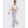 imageG4Free Fleece Lined Pants Women Drawstring Waist Wide Leg Pants Winter Warm Lounge Sweatpants with Pockets 293133Light Gray