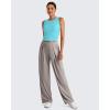 imageG4Free Lightbreeze Workout Tank Tops for Women Yoga Crop Top Side Ruched Sleeveless High Neck Athletic Gym Shirts SummerLake Blue
