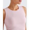 imageG4Free Lightbreeze Workout Tank Tops for Women Yoga Crop Top Side Ruched Sleeveless High Neck Athletic Gym Shirts SummerPink