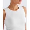 imageG4Free Lightbreeze Workout Tank Tops for Women Yoga Crop Top Side Ruched Sleeveless High Neck Athletic Gym Shirts SummerWhite
