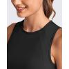 imageG4Free Lightweight Workout Tank Tops for Women High Neck Athletic Long Tanks Sleeveless Summer Running Gym ShirtsBlack