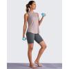 imageG4Free Lightweight Workout Tank Tops for Women High Neck Athletic Long Tanks Sleeveless Summer Running Gym ShirtsGray Lilac