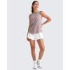 imageG4Free Lightweight Workout Tank Tops for Women High Neck Athletic Long Tanks Sleeveless Summer Running Gym ShirtsGray Lilac