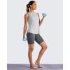 imageG4Free Lightweight Workout Tank Tops for Women High Neck Athletic Long Tanks Sleeveless Summer Running Gym ShirtsLight Gray