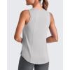 imageG4Free Lightweight Workout Tank Tops for Women High Neck Athletic Long Tanks Sleeveless Summer Running Gym ShirtsLight Gray