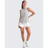 imageG4Free Lightweight Workout Tank Tops for Women High Neck Athletic Long Tanks Sleeveless Summer Running Gym ShirtsLight Gray