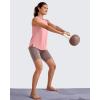 imageG4Free Lightweight Workout Tank Tops for Women High Neck Athletic Long Tanks Sleeveless Summer Running Gym ShirtsPink