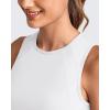 imageG4Free Lightweight Workout Tank Tops for Women High Neck Athletic Long Tanks Sleeveless Summer Running Gym ShirtsWhite