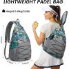 imageG4Free Pickleball Bag Pickleball Backpack for Women ampamp Men Adjustable Sling Bag with Waterproof PocketFence Hook Blue LeafBlue Leaf