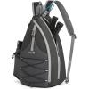 imageG4Free Pickleball Bag Pickleball Backpack for Women ampamp Men Adjustable Sling Bag with Waterproof PocketFence Hook Blue LeafDark Grey