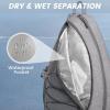imageG4Free Pickleball Bag Pickleball Backpack for Women ampamp Men Adjustable Sling Bag with Waterproof PocketFence Hook Blue LeafLight Grey