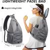 imageG4Free Pickleball Bag Pickleball Backpack for Women ampamp Men Adjustable Sling Bag with Waterproof PocketFence Hook Blue LeafLight Grey