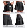 imageG4Free Pleated Womens Tennis Skirts Flowy Golf Skorts High Waisted Soft Athletic A Line Builtin Shorts with 2Way PocketsBlack