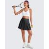 imageG4Free Pleated Womens Tennis Skirts Flowy Golf Skorts High Waisted Soft Athletic A Line Builtin Shorts with 2Way PocketsBlack