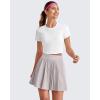 imageG4Free Pleated Womens Tennis Skirts Flowy Golf Skorts High Waisted Soft Athletic A Line Builtin Shorts with 2Way PocketsGrey