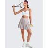 imageG4Free Pleated Womens Tennis Skirts Flowy Golf Skorts High Waisted Soft Athletic A Line Builtin Shorts with 2Way PocketsGrey