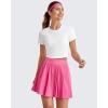 imageG4Free Pleated Womens Tennis Skirts Flowy Golf Skorts High Waisted Soft Athletic A Line Builtin Shorts with 2Way PocketsRose Pink