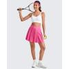 imageG4Free Pleated Womens Tennis Skirts Flowy Golf Skorts High Waisted Soft Athletic A Line Builtin Shorts with 2Way PocketsRose Pink