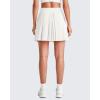 imageG4Free Pleated Womens Tennis Skirts Flowy Golf Skorts High Waisted Soft Athletic A Line Builtin Shorts with 2Way PocketsWhite