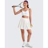 imageG4Free Pleated Womens Tennis Skirts Flowy Golf Skorts High Waisted Soft Athletic A Line Builtin Shorts with 2Way PocketsWhite