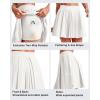 imageG4Free Pleated Womens Tennis Skirts Flowy Golf Skorts High Waisted Soft Athletic A Line Builtin Shorts with 2Way PocketsWhite