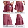 imageG4Free Pleated Womens Tennis Skirts Flowy Golf Skorts High Waisted Soft Athletic A Line Builtin Shorts with 2Way PocketsWine