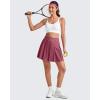 imageG4Free Pleated Womens Tennis Skirts Flowy Golf Skorts High Waisted Soft Athletic A Line Builtin Shorts with 2Way PocketsWine