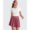 imageG4Free Pleated Womens Tennis Skirts Flowy Golf Skorts High Waisted Soft Athletic A Line Builtin Shorts with 2Way PocketsWine
