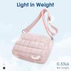 imageG4Free Puffer Crossbody Bag for Women Lightweight Small Purse Casual Quilted Clutch Fashionable Shoulder HandbagPink
