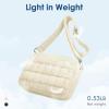 imageG4Free Puffer Crossbody Bag for Women Lightweight Small Purse Casual Quilted Clutch Fashionable Shoulder HandbagYellowish Beige