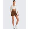 imageG4Free ShiftReady Athletic Shorts for Women High Waisted Trouser Shorts Trendy Casual Summer Short with PocketsDark Coffee