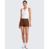 imageG4Free ShiftReady Athletic Shorts for Women High Waisted Trouser Shorts Trendy Casual Summer Short with PocketsDark Coffee