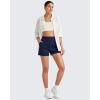 imageG4Free ShiftReady Athletic Shorts for Women High Waisted Trouser Shorts Trendy Casual Summer Short with PocketsDark Navy