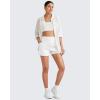 imageG4Free ShiftReady Athletic Shorts for Women High Waisted Trouser Shorts Trendy Casual Summer Short with PocketsWhite