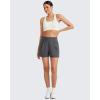 imageG4Free ShiftReady Women Shorts Dressy Casual 2025 Trendy Summer High Waisted Tailored Trouser Shorts with PocketsDark Grey