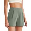 imageG4Free ShiftReady Women Shorts Dressy Casual 2025 Trendy Summer High Waisted Tailored Trouser Shorts with PocketsGray Sage