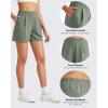 imageG4Free ShiftReady Women Shorts Dressy Casual 2025 Trendy Summer High Waisted Tailored Trouser Shorts with PocketsGray Sage
