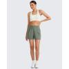 imageG4Free ShiftReady Women Shorts Dressy Casual 2025 Trendy Summer High Waisted Tailored Trouser Shorts with PocketsGray Sage