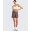 imageG4Free ShiftReady Women Shorts Dressy Casual 2025 Trendy Summer High Waisted Tailored Trouser Shorts with PocketsTaupe