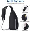 imageG4Free Sling Bag Casual Chest Shoulder Handbag Crossbody Backpack for Men Women with Front Pocket BlackBlack