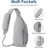 imageG4Free Sling Bag Casual Chest Shoulder Handbag Crossbody Backpack for Men Women with Front Pocket BlackGray