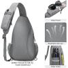 imageG4Free Sling Bag RFID Blocking Crossbody Backpack Travel Chest Bag Hiking Daypack for Women Men Outdoor SportsLight Grey