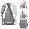 imageG4Free Sling Bag RFID Blocking Crossbody Backpack Travel Chest Bag Hiking Daypack for Women Men Outdoor SportsLight Grey