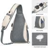 imageG4Free Sling Bag RFID Crossbody Sling Backpack with USB Charging Port Travel Hiking Daypack Shoulder Chest Bag for Women MenBlackIvory