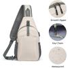 imageG4Free Sling Bag RFID Crossbody Sling Backpack with USB Charging Port Travel Hiking Daypack Shoulder Chest Bag for Women MenBlackIvory