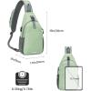 imageG4Free Sling Bag RFID Crossbody Sling Backpack with USB Charging Port Travel Hiking Daypack Shoulder Chest Bag for Women MenBlackLight Green